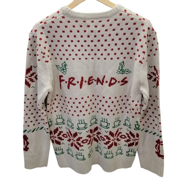 Friends Unisex Crewneck Knit Sweater TV Series Snowflakes Coffee Mugs Men’s M - Picture 5 of 17